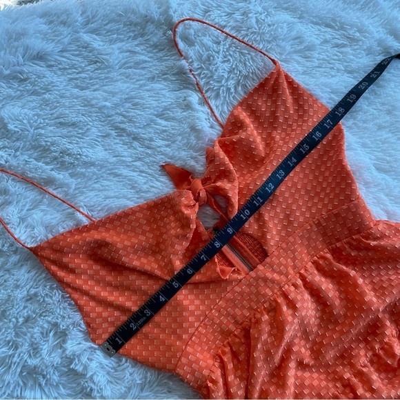 alice + oliva | Minka Tie Front Monarch Orange Tiered Maxi Dress - Picture 14 of 16